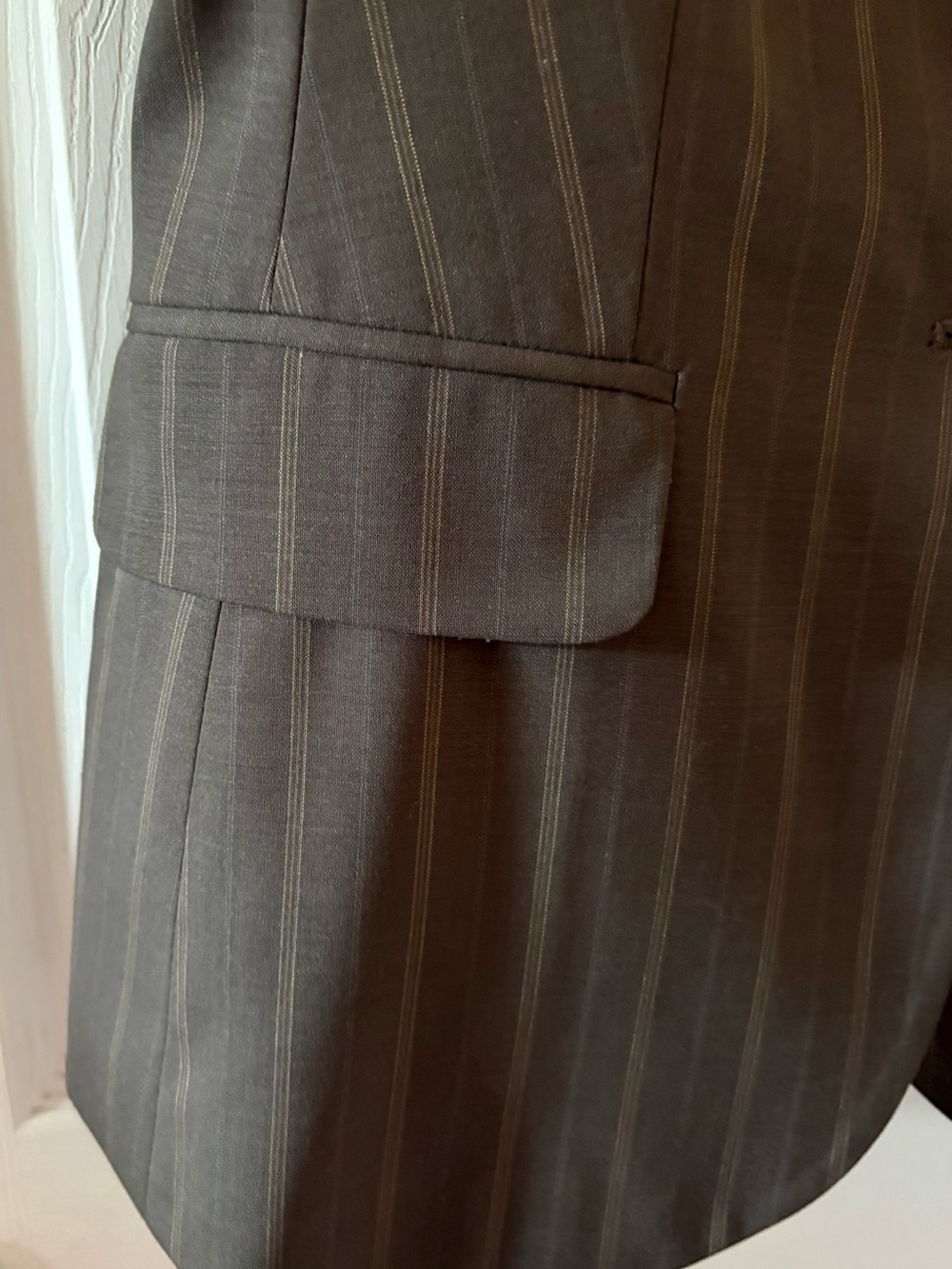 Banana Republic Brown Pinstripe Women's Two-Piece Suit Size 0 - Picture 10 of 16